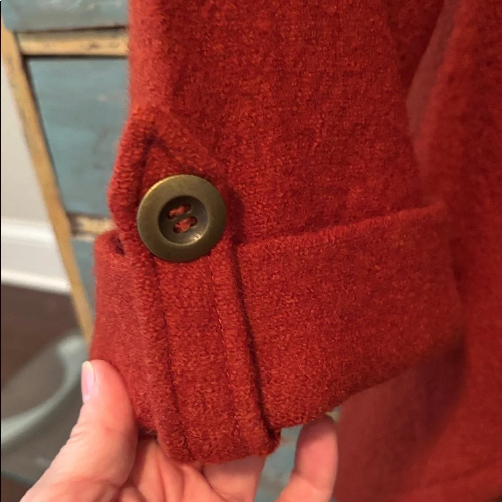 Fenn Wright Manson Rust Knit Jacket, Sz Med. 100% wool - Picture 6 of 10